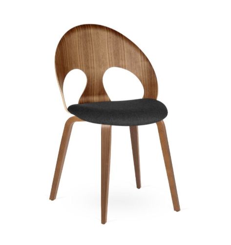 Vermund VL1100 Spisebordsstol  - Olieret Valnød/Sort Re-Wool