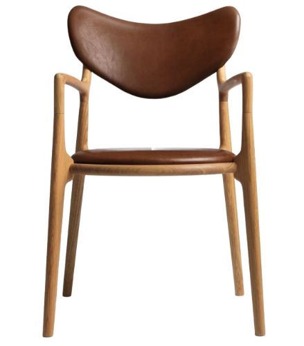 Ro Collection Salon Spisebordsstol Ryg og Sædepolstret - Olieret Eg/Vacona Cognac