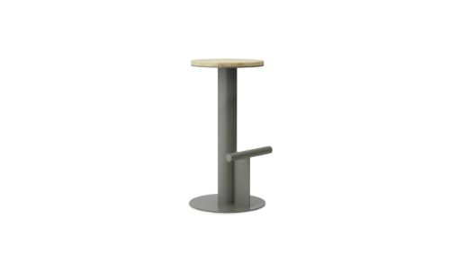 Normann Copenhagen Pole Barstol H: 75 cm - Grå Stål/Fyrretræ
