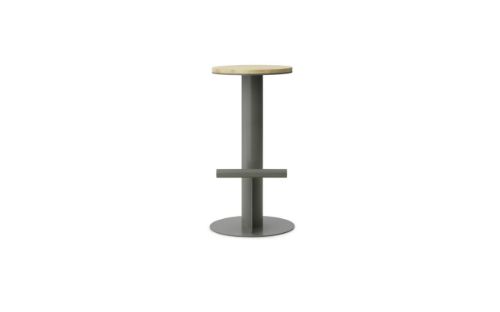 Normann Copenhagen Pole Barhocker H: 75 cm – Grauer Stahl/Kiefer