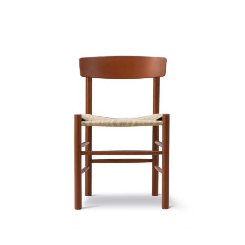 Fredericia Furniture 3239 J39 Mogensen Spisebordsstol  - Heritage Red Bøg/Naturfarvet Flet