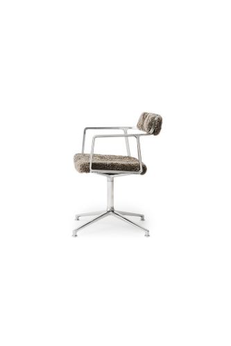 Vipp Limited Edition 452 Drehstuhl mit Gleitern SH: 44,5 cm - Curly 07/Umbra