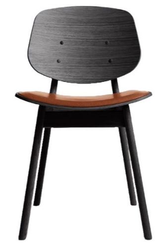 Ro Collection Pandora Spisebordsstol Sædepolstret  - Black Lacquered Oak/Standard Calvados