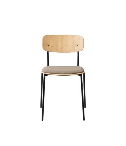FDB Møbler J182 Holmen Stablestol 79,5x50 cm - Sort stål, Eg, Taupe 