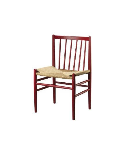 FDB Furniture J80 Jørgen Bækmark Stuhl - Buche/Rubinrot 