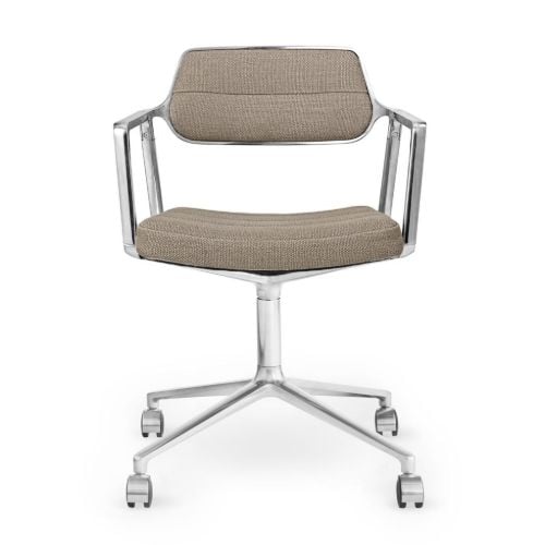 Vipp 453 Swivel Stol m. Hjul  - Aluminium/Dark Sand