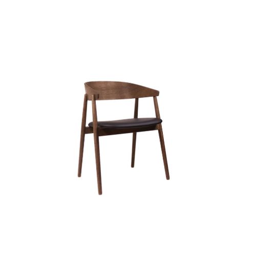 Andersen Furniture AC2 Stuhl H: 74 cm - Buche geräuchert lackiert/schwarzes Leder 