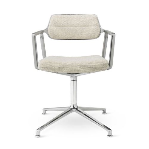 Vipp 453 Swivel Stol u. Hjul - Aluminium/Off-White/Light Grey 