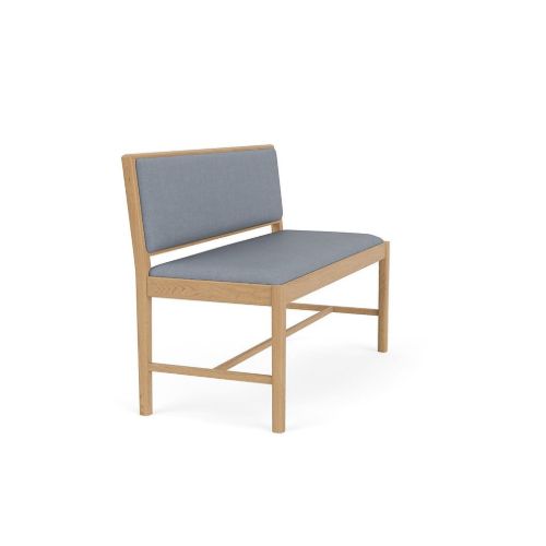 FDB Furniture J176 Sønderborg Bank L: 116,5 cm – Lackierte Eiche/Blaue Wolle