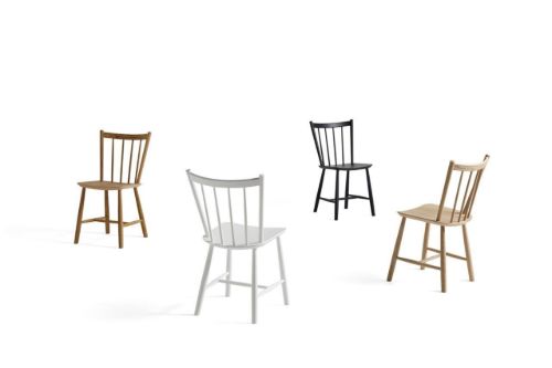 HAY Børge Mogensen J41 Esszimmerstuhl SH: 44,5 cm – Weiß lackierte Buche