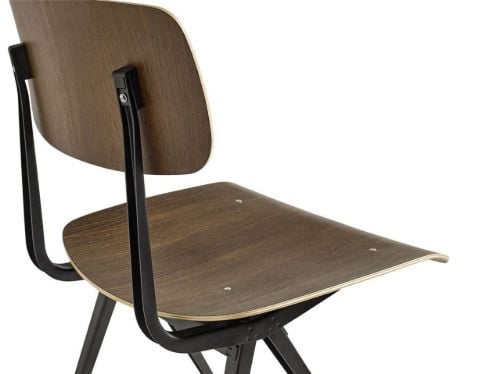 HAY Result Esszimmerstuhl SH: 46 cm – Schwarz pulverbeschichteter Stahl/Rauchlackiert