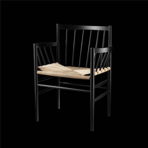 FDB Furniture Stuhl Jørgen Bækmark J81 Buche/Geflecht – Schwarz/Natur 