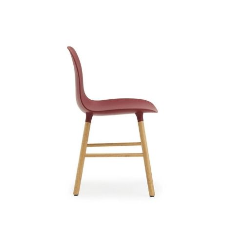 Normann Copenhagen Form Stuhl SH: 44 cm – Rot/Eiche