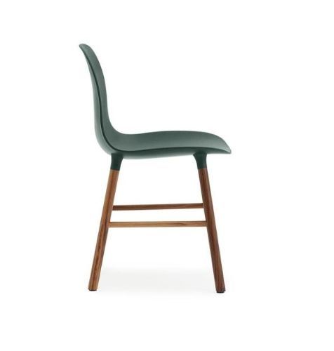 Normann Copenhagen Form Stuhl SH: 44 cm – Grün/Walnuss
