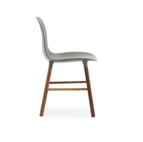 Normann Copenhagen Form Stuhl SH: 44 cm – Grau/Walnuss