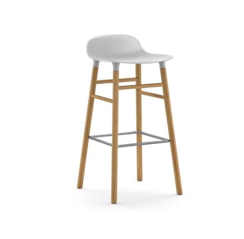 Normann Copenhagen Form Barstol  - Hvid/Eg