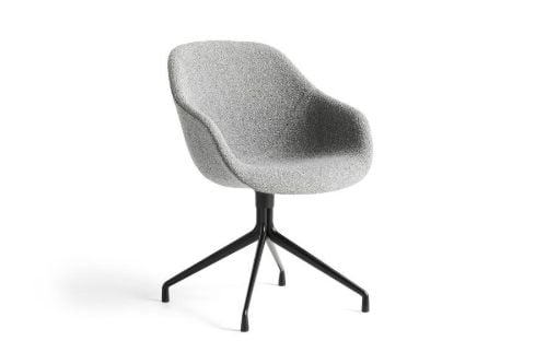 HAY AAC121 About a Chair Spisebordsstol Polstret  - Black Powder Coated Aluminium/Flamiber Grey C8