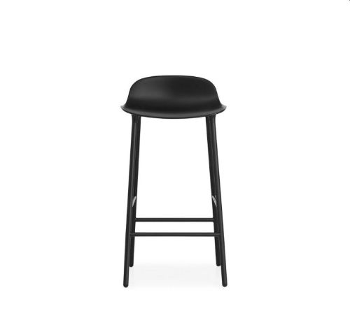 Normann Copenhagen Form Barhocker SH: 75cm - Schwarz/Stahl