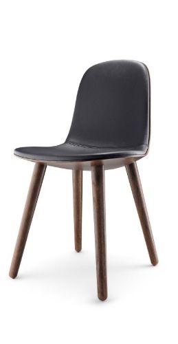 Eva Solo Abalone Esszimmerstuhl SH: 45 cm – Räuchereiche/Schwarzes Leder