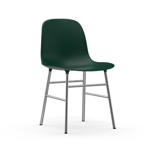 Normann Copenhagen Form Stol SH: 44cm - Grøn/Krom