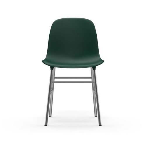 Normann Copenhagen Form Stuhl SH: 44 cm – Grün/Chrom