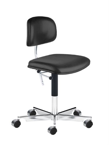 Montana Kevi 2534U Fuldpolstret Kontorstol  - Sort Silk Læder/Aluminium