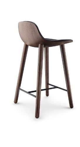 Eva Solo Abalone Barhocker H: 65 cm – Räuchereiche/Schwarzes Leder