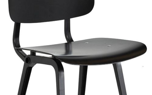 HAY Revolt Esszimmerstuhl SH: 46,5 cm – Schwarz pulverbeschichteter Stahl/Schwarz