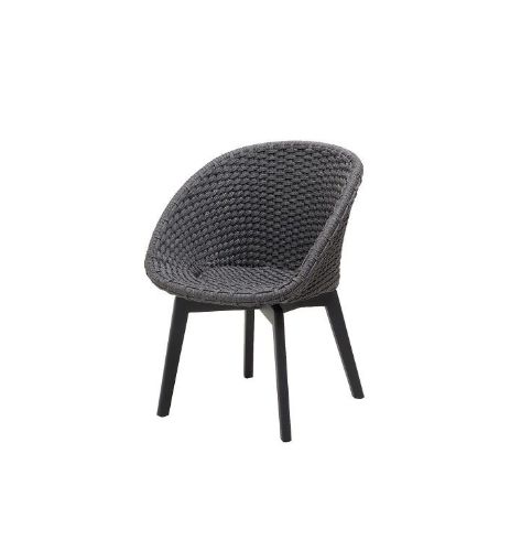 Cane-line Indoor Peacock Stol SH: 47 cm - Dark Grey/Black Teak