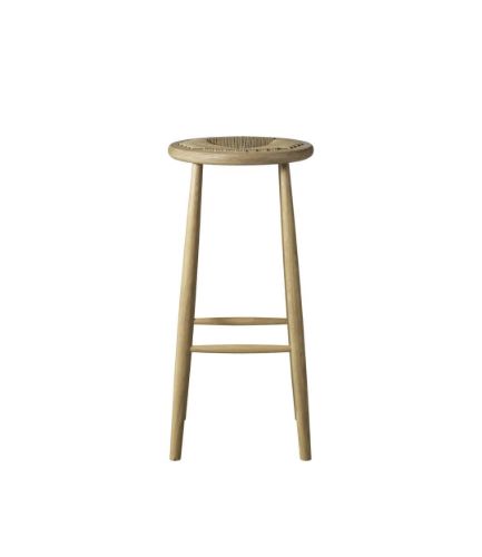 FDB Møbler J165B Jørgen Bækmark Barstol Rund  H: 75 cm - Natur Flet/Eg