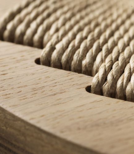 FDB Furniture J165B Jørgen Bækmark Barhocker rund H: 75 cm – Naturgeflecht/Eiche