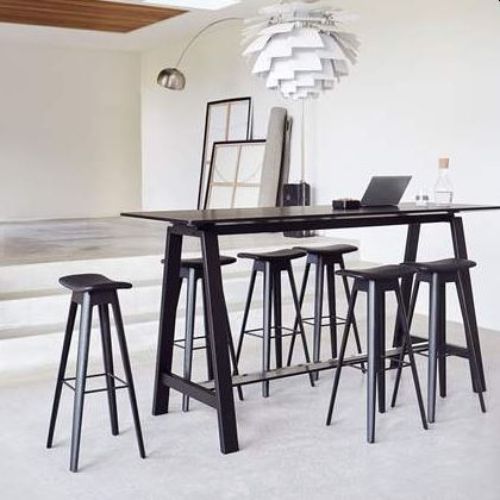 Andersen Furniture HC1 Barhocker SH: 80 cm – Schwarzes Leder/Schwarz
