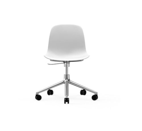 Normann Copenhagen Form Drehstuhl mit Rollen – Weiß/Aluminium