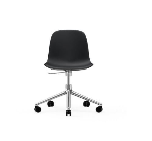 Normann Copenhagen Form Drehstuhl mit Rollen – Schwarz/Aluminium