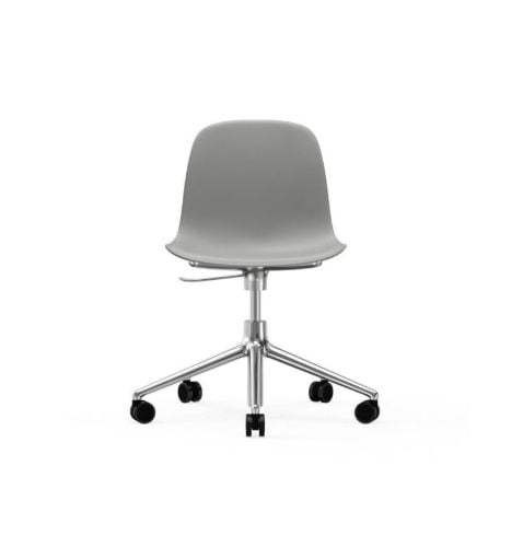 Normann Copenhagen Form Drehstuhl mit Rollen – Grau/Aluminium