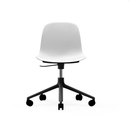 Normann Copenhagen Form Drehstuhl mit Rollen – Weiß/Schwarzes Aluminium