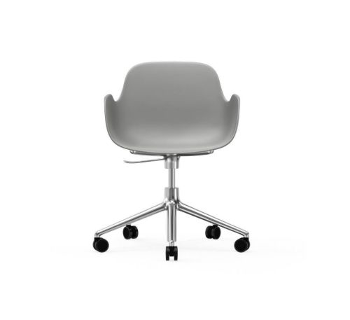 Normann Copenhagen Form Drehstuhl mit Armlehnen und Rollen – Grau/Aluminium