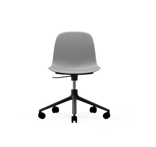 Normann Copenhagen Form Drehstuhl mit Rollen – Grau/Schwarzes Aluminium