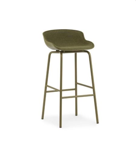 Normann Copenhagen Hyg Barstol Frontpolstret SH: 75 cm - Interfuse/Stål