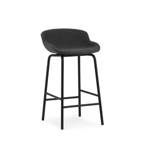 Normann Copenhagen Hyg Barstol Fuldpolstret SH: 65cm - Temple Sort/Sort Stål