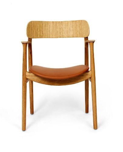 Bent Hansen Asger Stol M. Polstring H: 80 cm - Eg, Olieret / Zenso 2 223 Cognac Læder