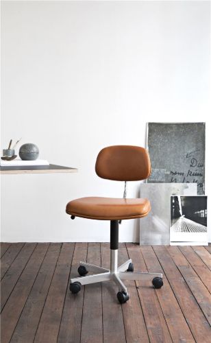 Montana Kevi 2534U Vollgepolsterter Bürostuhl SH: 40-53 cm - Dakar 0250 Cognac Leder/Aluminium