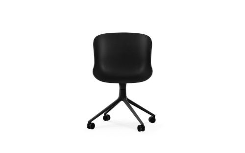 Normann Copenhagen Hyg Drehstuhl SH: 46 cm – Schwarz/Schwarzes Aluminium