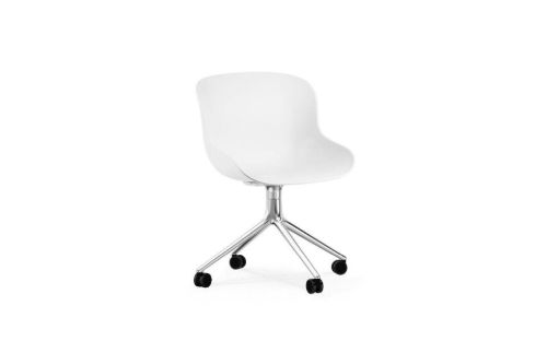 Normann Copenhagen Hyg Drejestol SH: 46 cm - Hvid/Aluminium