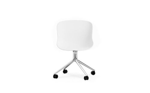 Normann Copenhagen Hyg Drehstuhl SH: 46 cm – Weiß/Aluminium