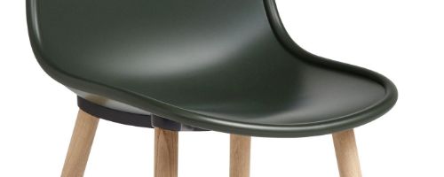 HAY Neu 12 Esszimmerstuhl SH: 46 cm - Lackierte Eiche/Grün