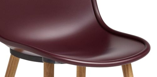 HAY Neu 12 Esszimmerstuhl SH: 46 cm - Eiche geölt/Bordeaux