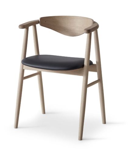 Findahl by Hammel TRADITION Spisebordsstol SH: 47 cm - Sæbebehandlet Eg/Sort Sydney Læder