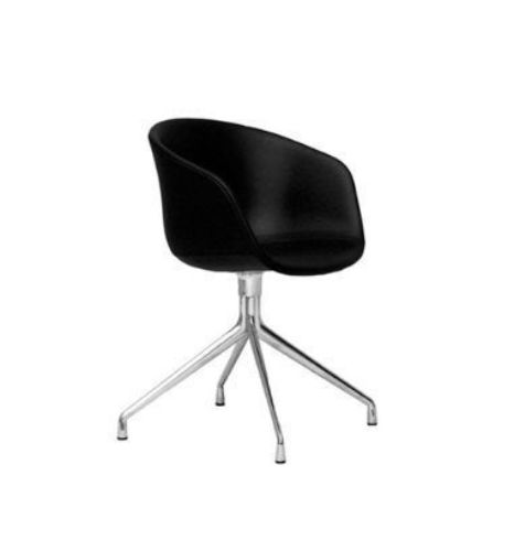 HAY AAC21 About a Chair Spisebordsstol Fuldpolstret SH: 46 cm - Polished Aluminium/Sierra SI1001/Standard Gliders