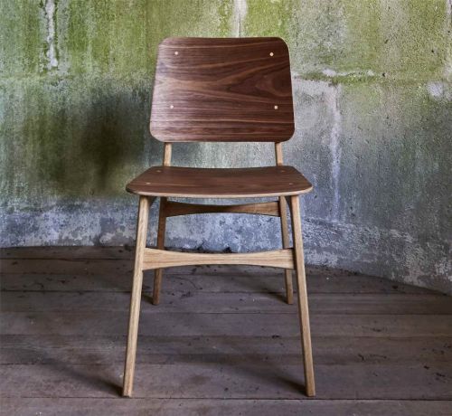 Duus & Møller Hippo Spisebordsstol SH: 45 cm - Eg/Valnød